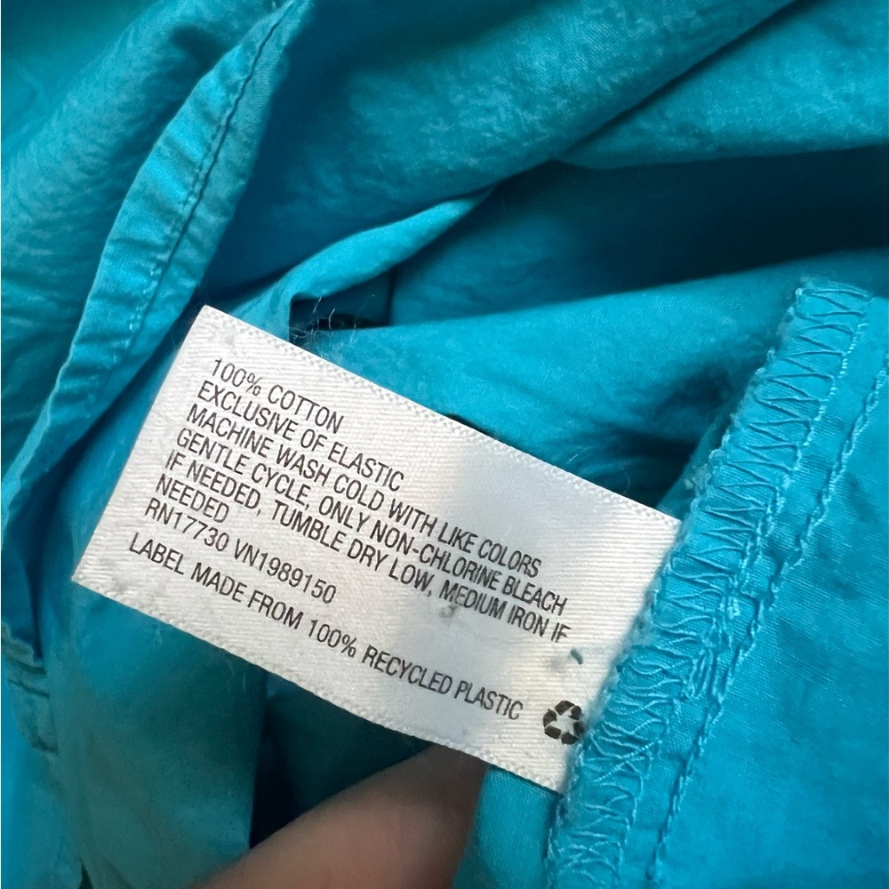 ‼️EUC: A New Day Blue Cotton Strapless Dress W Smocked Top - M - Picture 4 of 4